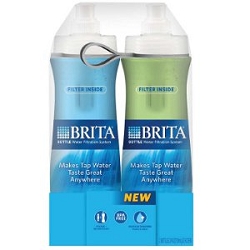 Brita 35559 Water Filter Bottles Blue & Green 20 oz - 2 Pack